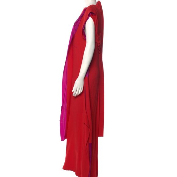 Maison Martin Margiela Red & Fuchsia Crepe Avant-Grade Dress- Made in Italy,42 - Picture 2 of 5